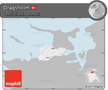 Gray Map of Dragsholm, single color outside