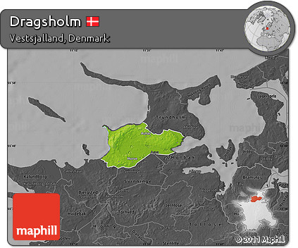 Physical Map of Dragsholm, darken, desaturated