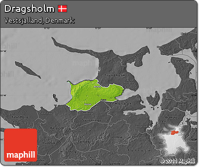 Physical Map of Dragsholm, darken, desaturated