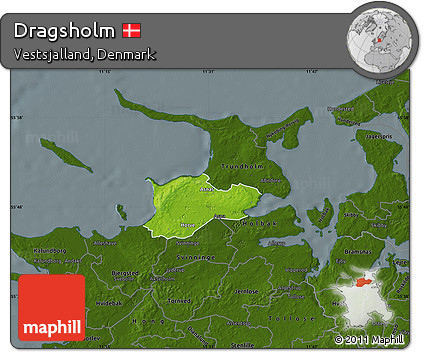 Physical Map of Dragsholm, darken