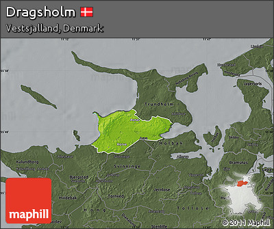 Physical Map of Dragsholm, darken, semi-desaturated