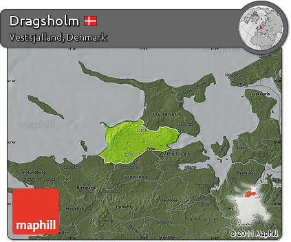 Physical Map of Dragsholm, darken, semi-desaturated