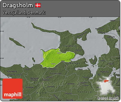 Physical Map of Dragsholm, darken, semi-desaturated