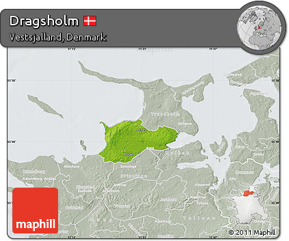 Physical Map of Dragsholm, lighten, semi-desaturated