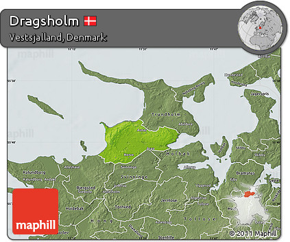 Physical Map of Dragsholm, semi-desaturated