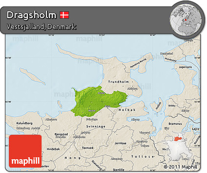 Physical Map of Dragsholm, shaded relief outside