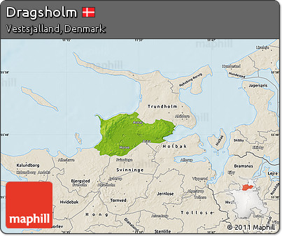 Physical Map of Dragsholm, shaded relief outside