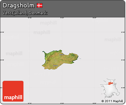 Satellite Map of Dragsholm, cropped outside