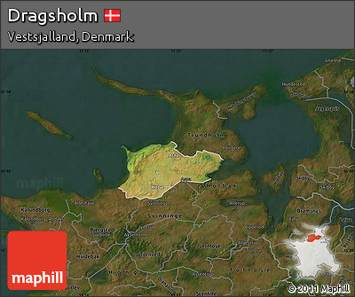 Satellite Map of Dragsholm, darken