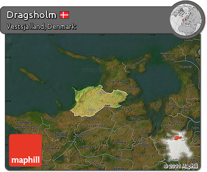Satellite Map of Dragsholm, darken