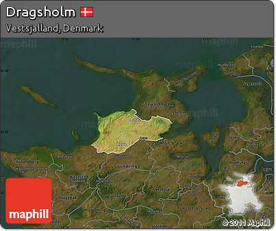 Satellite Map of Dragsholm, darken