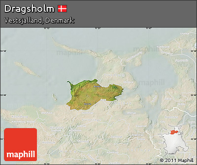 Satellite Map of Dragsholm, lighten