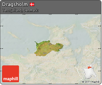 Satellite Map of Dragsholm, lighten