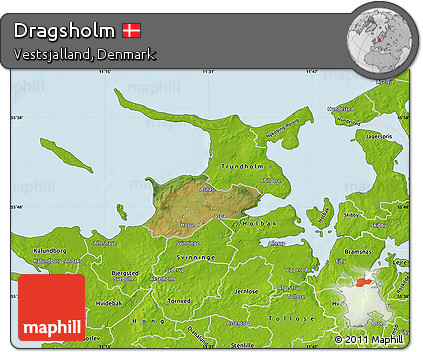 Satellite Map of Dragsholm, physical outside