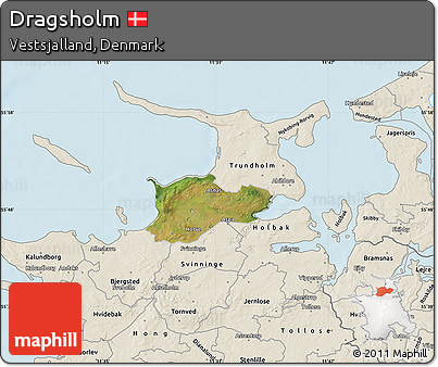 Satellite Map of Dragsholm, shaded relief outside