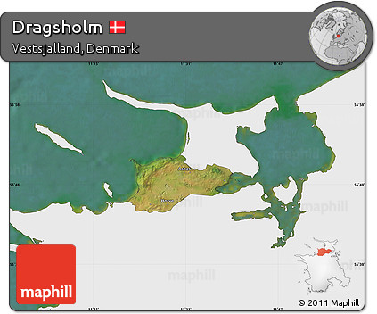 Satellite Map of Dragsholm, single color outside