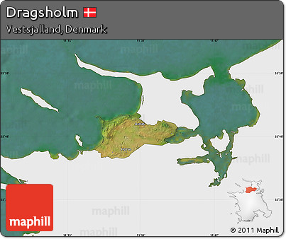 Satellite Map of Dragsholm, single color outside