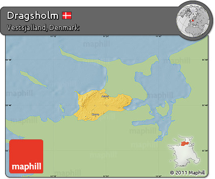 Savanna Style Map of Dragsholm, single color outside