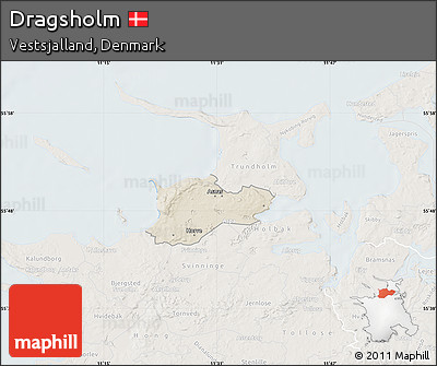 Shaded Relief Map of Dragsholm, lighten