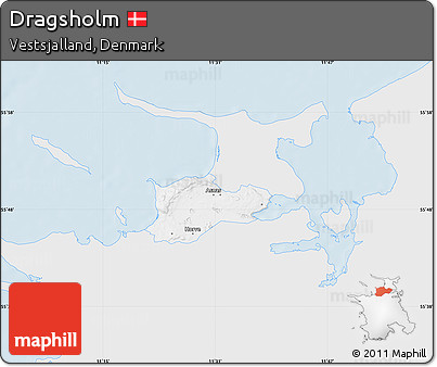 Silver Style Map of Dragsholm, single color outside