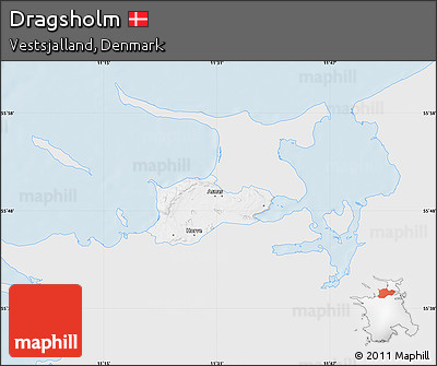 Silver Style Map of Dragsholm, single color outside