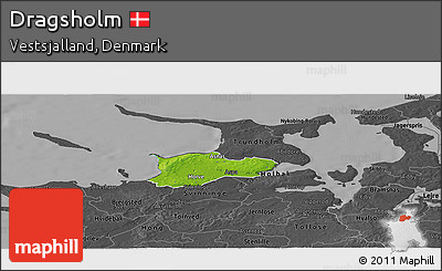 Physical Panoramic Map of Dragsholm, darken, desaturated