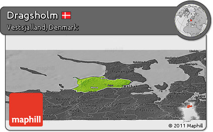 Physical Panoramic Map of Dragsholm, darken, desaturated