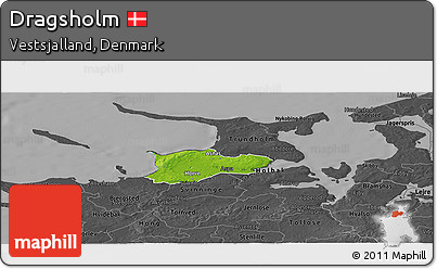 Physical Panoramic Map of Dragsholm, darken, desaturated