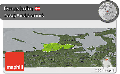 Physical Panoramic Map of Dragsholm, darken, semi-desaturated