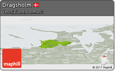 Physical Panoramic Map of Dragsholm, lighten, semi-desaturated