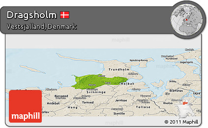 Physical Panoramic Map of Dragsholm, shaded relief outside