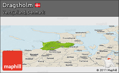 Physical Panoramic Map of Dragsholm, shaded relief outside