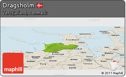 Physical Panoramic Map of Dragsholm, shaded relief outside