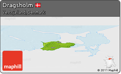 Physical Panoramic Map of Dragsholm, single color outside