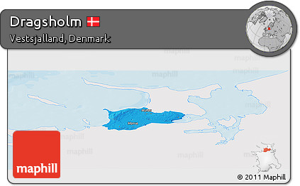 Political Panoramic Map of Dragsholm, single color outside