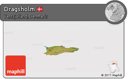 Satellite Panoramic Map of Dragsholm, cropped outside