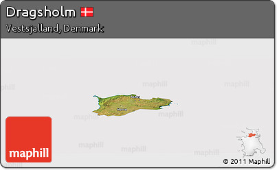 Satellite Panoramic Map of Dragsholm, cropped outside