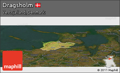 Satellite Panoramic Map of Dragsholm, darken
