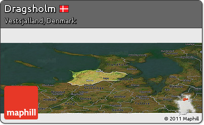 Satellite Panoramic Map of Dragsholm, darken
