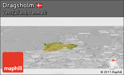 Satellite Panoramic Map of Dragsholm, lighten, desaturated