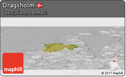 Satellite Panoramic Map of Dragsholm, lighten, desaturated