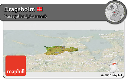 Satellite Panoramic Map of Dragsholm, lighten