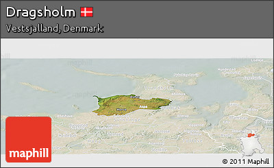 Satellite Panoramic Map of Dragsholm, lighten