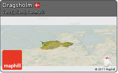 Satellite Panoramic Map of Dragsholm, lighten