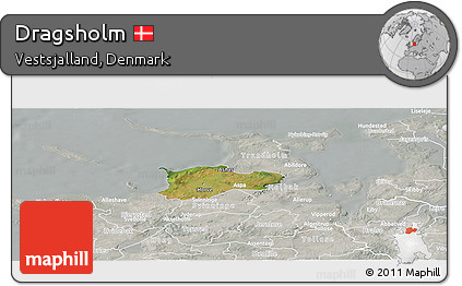 Satellite Panoramic Map of Dragsholm, lighten, semi-desaturated