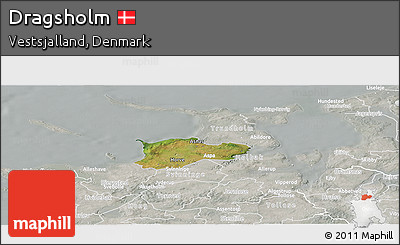 Satellite Panoramic Map of Dragsholm, lighten, semi-desaturated
