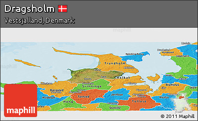 Satellite Panoramic Map of Dragsholm, political outside