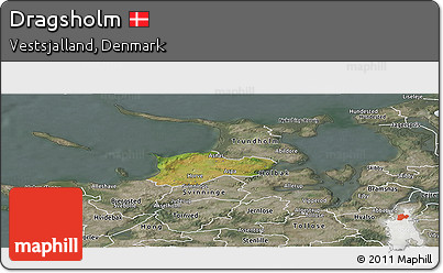 Satellite Panoramic Map of Dragsholm, semi-desaturated