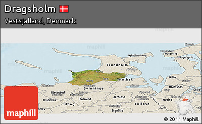 Satellite Panoramic Map of Dragsholm, shaded relief outside