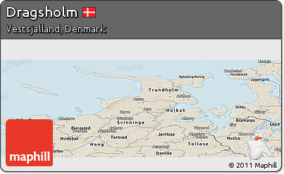 Shaded Relief Panoramic Map of Dragsholm